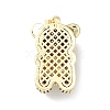 Rack Plating Brass Micro Pave Cubic Zirconia Pendants KK-H443-08G-2