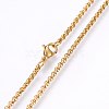 304 Stainless Steel Cable Chain Necklaces NJEW-P226-02G-02-2