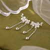 999 Sterling Silver Flower Stud Earrings EJEW-P296-12S-4