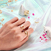 Cheriswelry 4Pcs 4 Style Snake & Smiling Face & Star Brass Cuff Rings for Her RJEW-CW0001-01-5