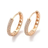 Brass Micro Pave Clear Cubic Zirconia Hoop Earrings EJEW-K300-11G-4