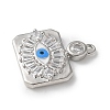 Rack Plating Brass Micro Pave Cubic Zirconia Enamel Pendants KK-P290-56C-P-2