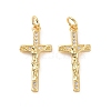 Rack Plating Brass Micro Pave Cubic Zirconia Pendants KK-C008-37G-2