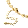 Brass Textured Heart Link Chain Bracelet Making MAK-K024-15G-2