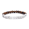 Round Natural Mixed Stone Beads Stretch Bracelets Set BJEW-JB07293-7