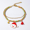 Christmas Glass Multi-Strand Bracelets LS0515-3-1