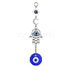 Blue Evil Eye Lampwork Pendant Decorations HJEW-JM01565-1