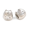 Brass Micro Pave Cubic Zirconia European Beads RB-CBAB488-03P-1