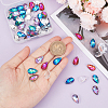 AHADERMAKER 60Pcs 6 Colors Glass Rhinestone Pendants EGLA-GA0001-10-3