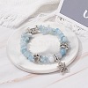 Natural Aquamarine Chip Beads Multi-strand Bracelet BJEW-JB07052-04-2