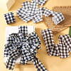 3 Rolls Tartan Cotton Linen Frayed Ribbon OCOR-TAC0035-11B-7