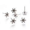 304 Stainless Steel Ear Stud Components STAS-G187-05P-1