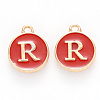 Golden Plated Alloy Enamel Charms X-ENAM-S118-03R-1