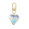 Heart 304 Stainless Steel Enamel Pendant Decorations HJEW-JM02901-3