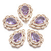 Brass Micro Pave Cubic Zirconia Pendants KK-R111-005-A04-1