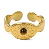 Natural Tiger Eye Finger Rings RJEW-Q822-48G-01-2