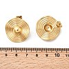 304 Stainless Steel Wavy Flat Round Stud Earrings EJEW-K268-53A-G-5