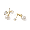 Natural Pearl Ear Studs EJEW-P286-45G-2