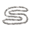 201 Stainless Steel Byzantine Chain Necklace NJEW-F222-26P-1