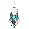 Iron Woven Web/Net with Feather Pendant Decorations AJEW-B017-07-2