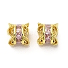 Brass Micro Pave Cubic Zirconia Beads KK-B142-06G-01-1