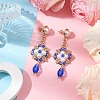 Handmade Glass Seed Beads and Glass Pearl Round Stud Earrings EJEW-MZ00280-02-2