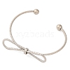 Bowknot Brass Cuff Bangles for Women BJEW-F477-05P-2