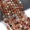 Natural Red Hematoid Quartz/Ferruginous Quartz Beads Strands G-K389-A29-01-2