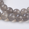 Natural Grey Agate Beads Strands X-G-G583-8mm-08-3