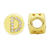 Brass Micro Pave Clear Cubic Zirconia Beads KK-T030-LA843-DX3-2