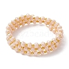 Glass Rondelle Beaded Wrap Style Bracelet BJEW-JB09965-05-1