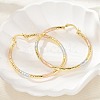 Brass Two Tone Twist Hoop Earrings EJEW-B117-06F-M-1