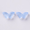 Transparent Spray Painted Glass Beads GLAA-S190-018F-02-2