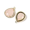 Natural Rose Quartz Faceted Teardrop Pendants G-I382-01G-06-2