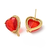 Rack Plating Brass Rhinestone Stud Earring Finding KK-C023-03A-2