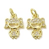 Rack Plating Brass Micro Pave Clear Cubic Zirconia Pendants KK-O017-02A-G-1