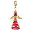 Angel Glass Seed Beads Pendants Decrotions HJEW-MZ00113-05-1