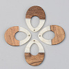 Opaque Resin & Walnut Wood Pendants RESI-S389-014A-C04-1