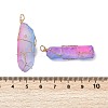16Pcs Electroplated Raw Rough Natural Quartz Crystal Pendants PALLOY-AB00115-3