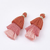 Polycotton(Polyester Cotton) Tassel Pendant Decorations X-FIND-T018-30-2