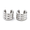 Grooved Brass Cuff Earrings EJEW-D088-14P-2