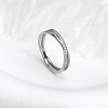 304 Stainless Steel Micro Pave Clear Cubic Zirconia Finger Rings for Women FS-WG1B662-07-1