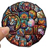 50Pcs Glass Painting Theme PVC Self Adhesive Stickers X-STIC-G001-03-1