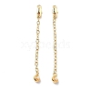 Brass Enamel ABS Imtation Pearl End with Chain KK-B129-27G-01-1