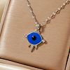 Evil Eye Brass Enamel Pendant Necklaces SA4334-2-1