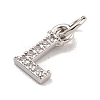 Initial Letter Brass with Cubic Zirconia Charms KK-Q814-26L-P-2