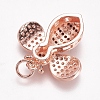 Brass Micro Pave Cubic Zirconia Pendants ZIRC-A009-08-3