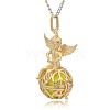 Golden Tone Brass Hollow Round Cage Pendants KK-J238-02G-2