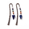 Natural Lapis Lazuli Bookmark AJEW-C025-01E-1
