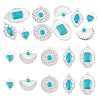 10Pcs 5 Styles Dyed Synthetic Turquoise Pendants STAS-TA0006-20-2